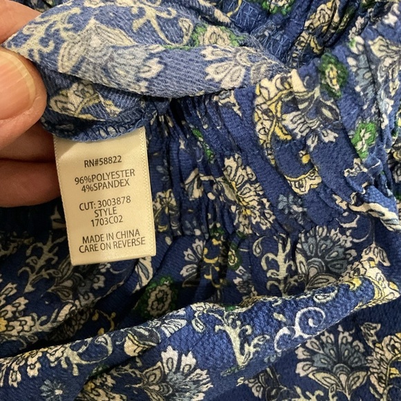 NWT Max Studio Pull On Shorts Elastic Waist Blue Floral Paisley Women’s Size Sm - Picture 5 of 11